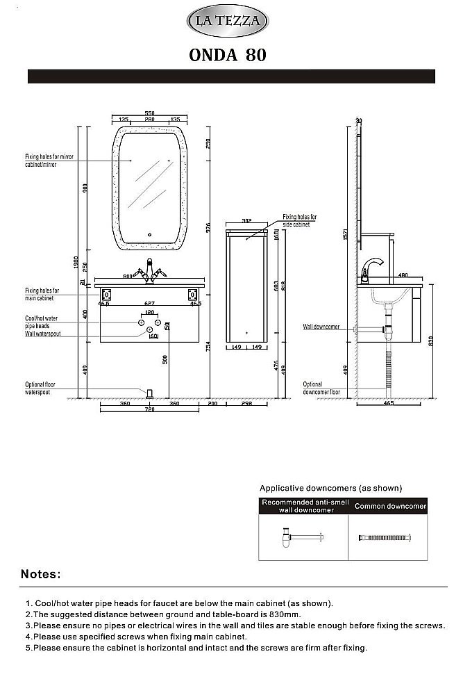 Зеркало LA TEZZA ONDA 80 в ванную от интернет-магазине сантехники Sanbest